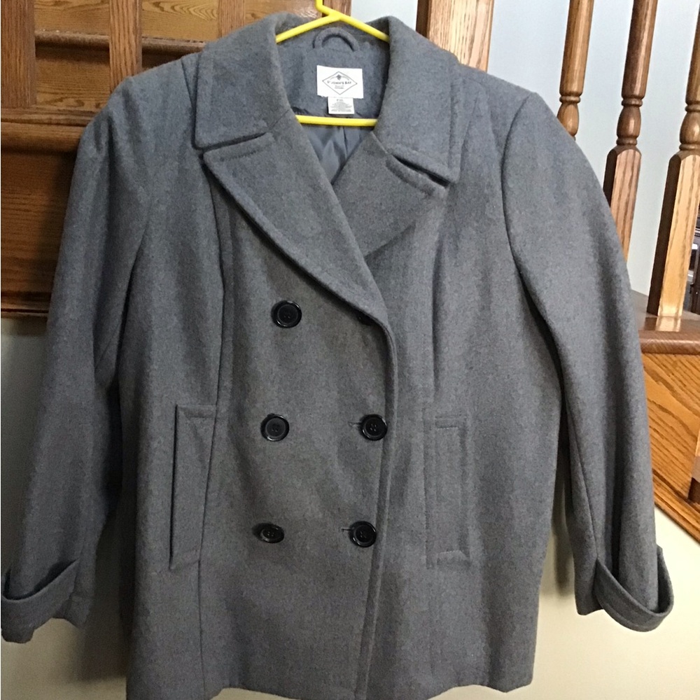 St. John's Bay Charcoal Double-Breasted Pea Coat
